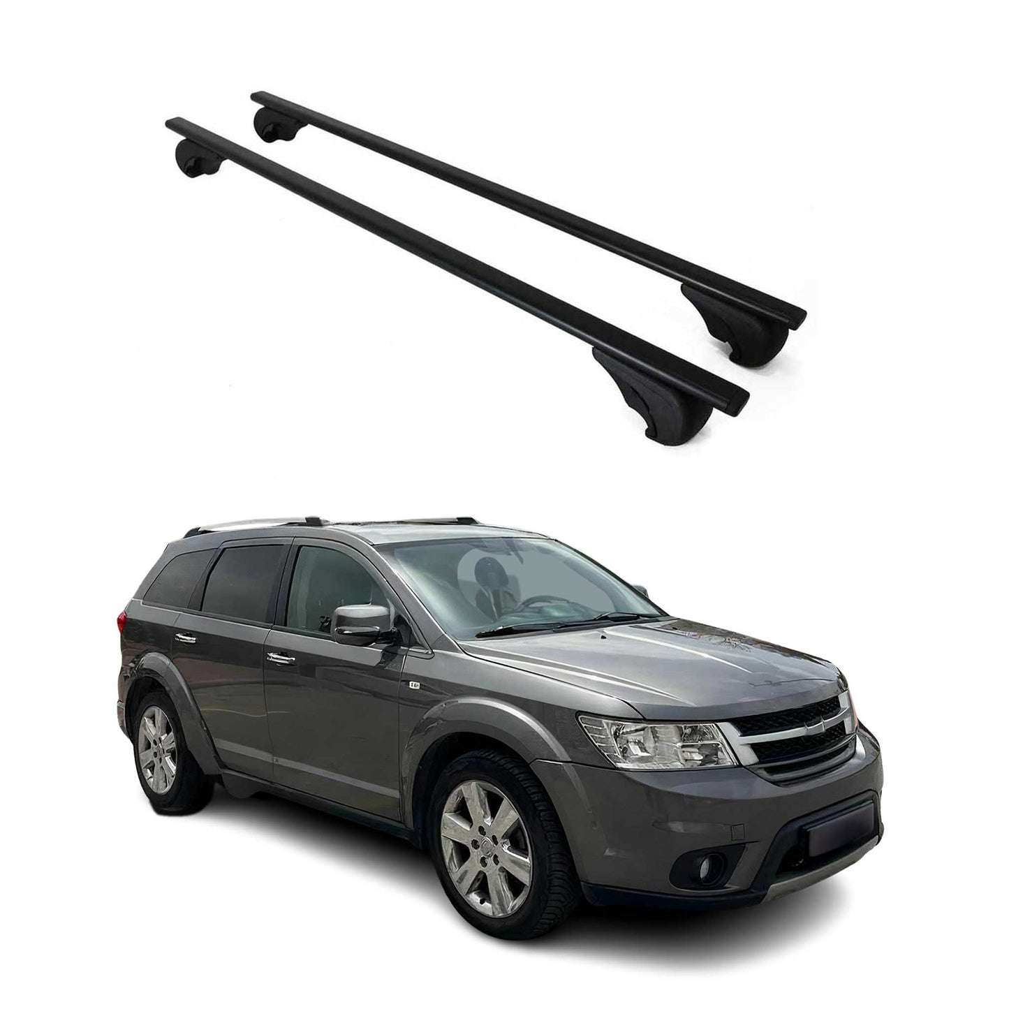 Portbagaj de plafon pentru Fiat Freemont 2011-2016 75kg, negru metalic, 2 buc.