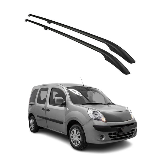 Dachreling Dachgepäckträger für Renault Kangoo 2008-2021 Kurzer Alu Schwarz