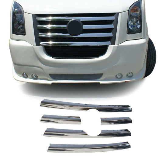 Benzi decorative grilă radiator pentru VW Crafter 2006-2012, oțel inoxidabil, argintiu, 5 bucăți