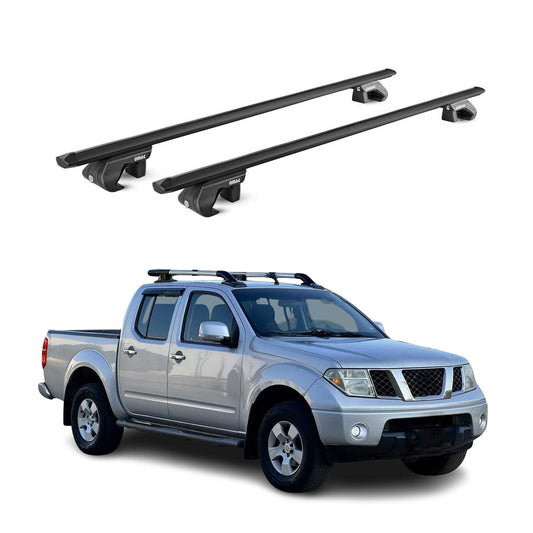 Portbagaj de plafon pentru Nissan Navara D40 2004-2015 4 uși 90 kg aluminiu negru ABE