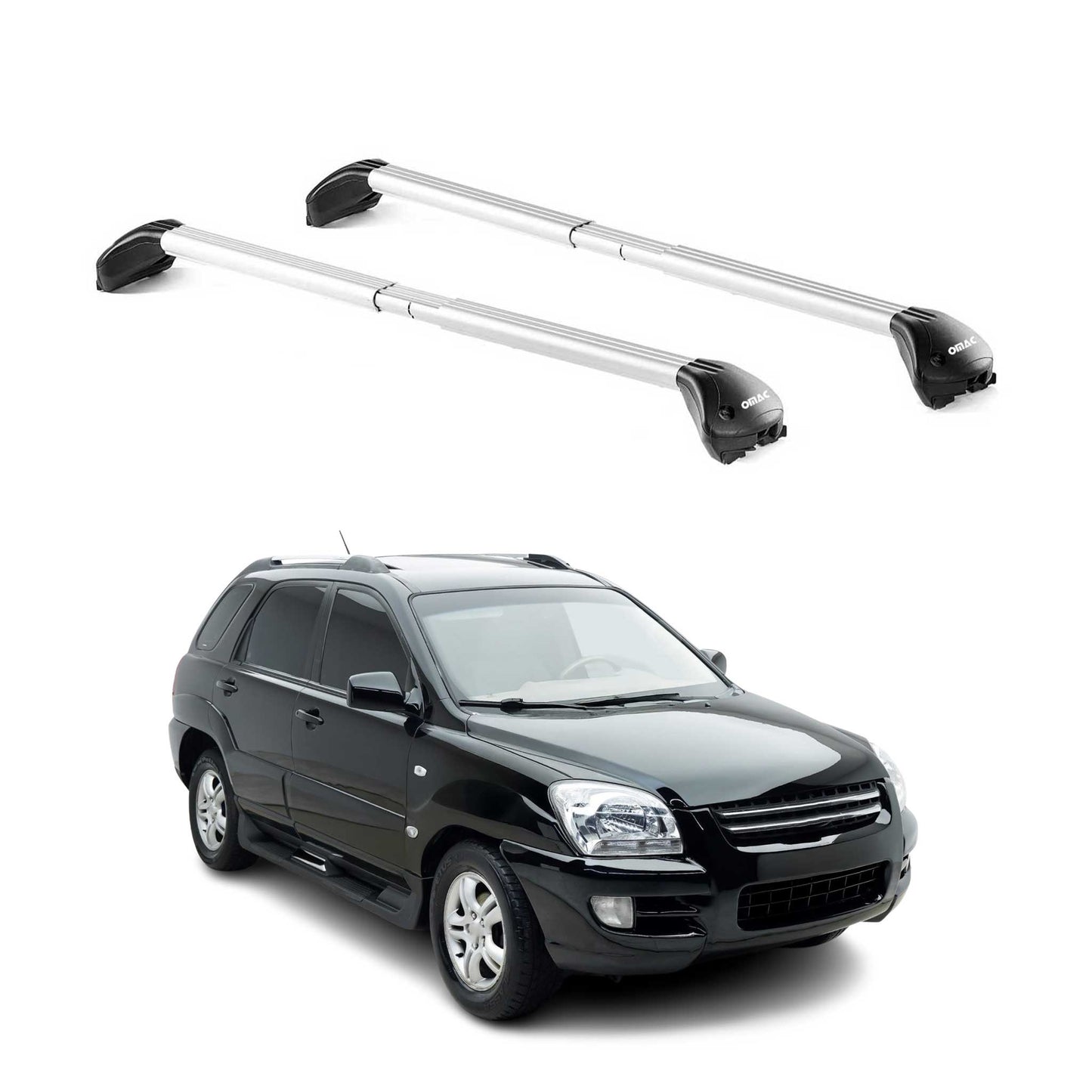 Portbagaj de plafon pentru Kia Sportage JE 2004-2010 5 uși 100kg gri aluminiu 2x ABE