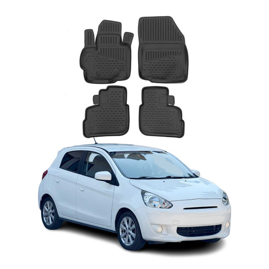 Covorașe auto Mitsubishi Space Star 2012-2018, TPE, negre, 4 buc.