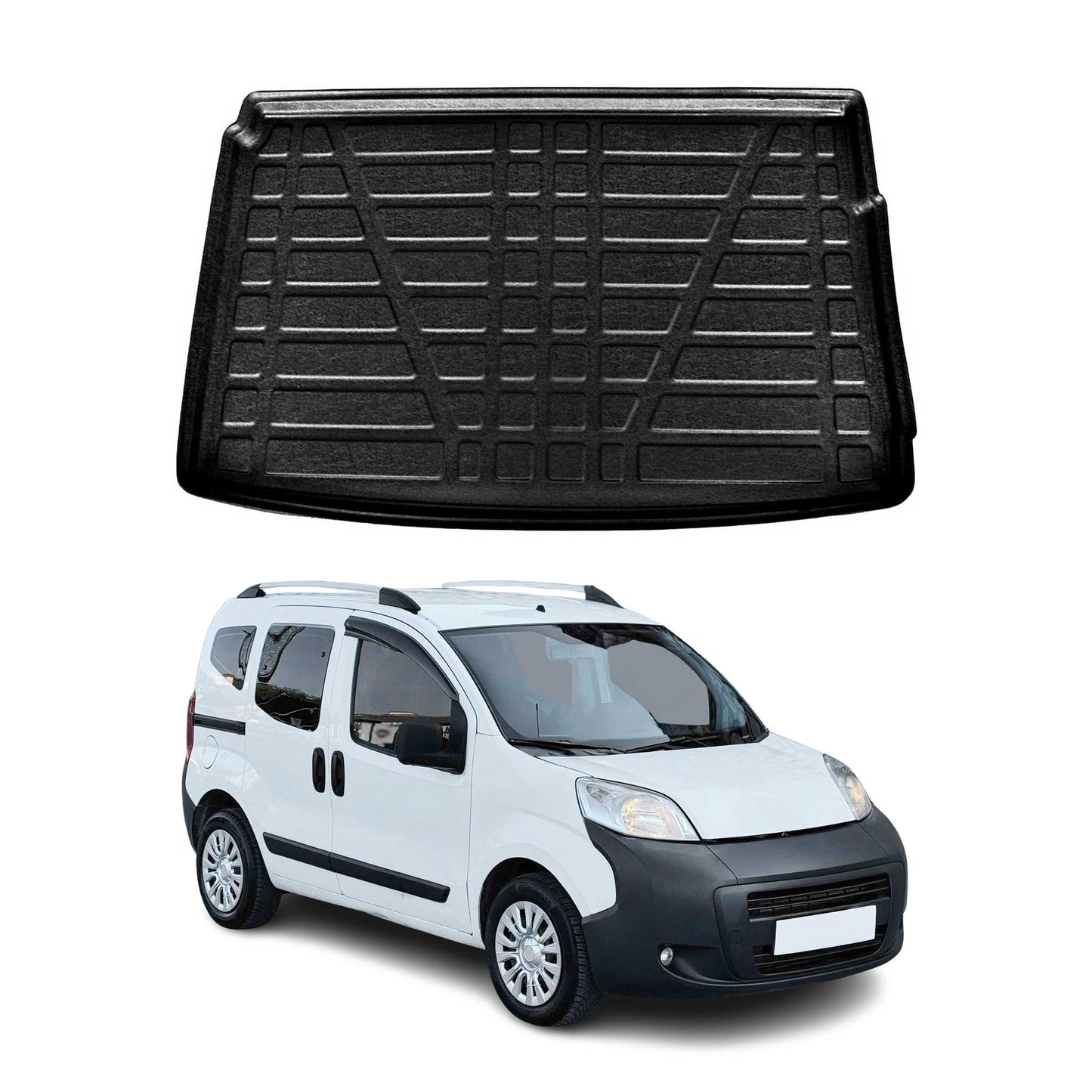 Kofferraumwanne Laderaumwanne für Citroen Nemo Kombi SX 2007-2018 Gummi Schwarz