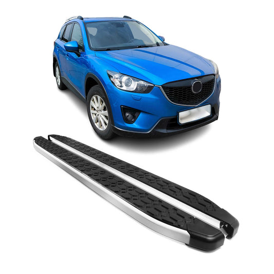 Alu Trittbretter Seitenschweller für Mazda CX-5 2012-2017 Schwarz Silber 2tlg