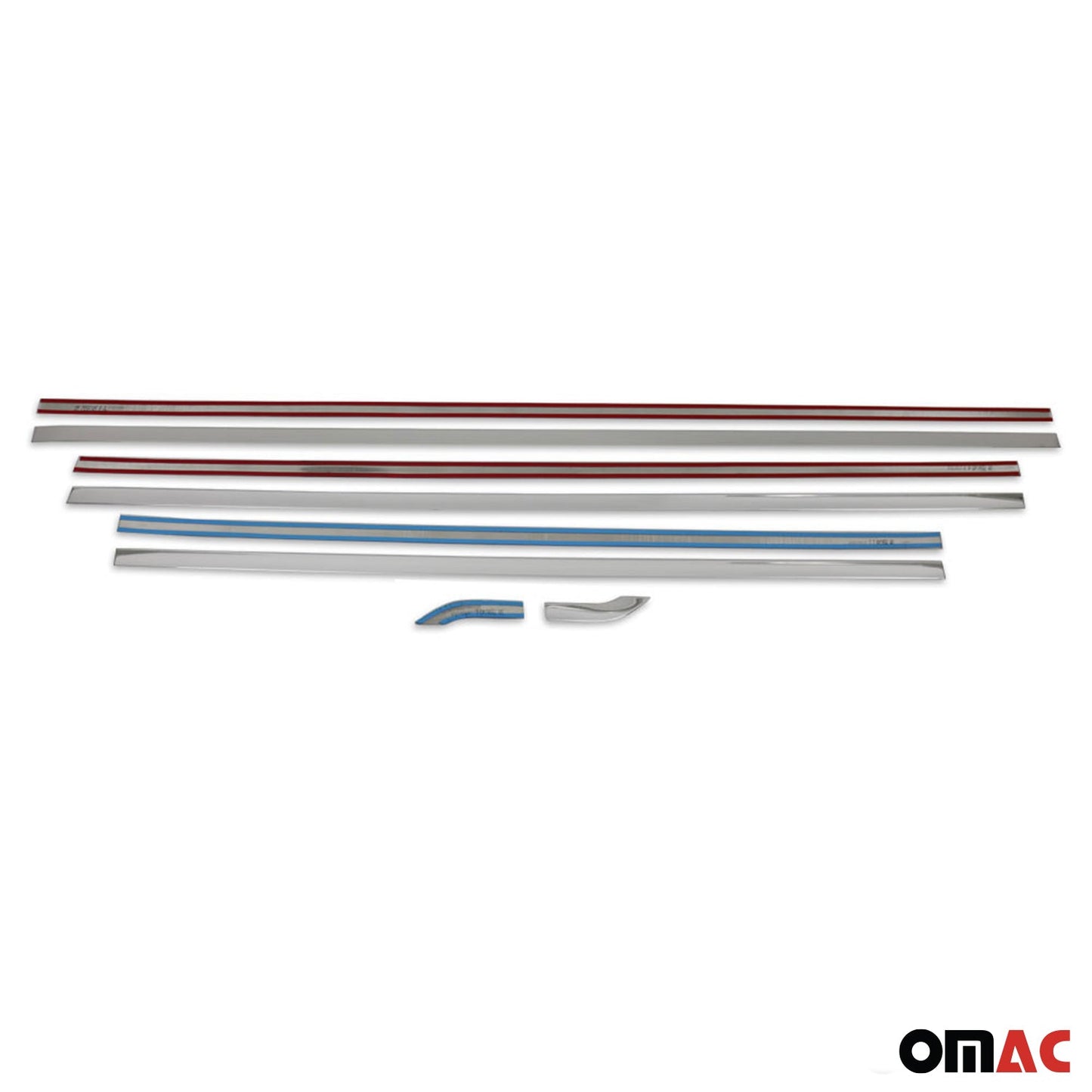 Benzi decorative pentru geamuri pentru VW Crafter 2017-2025 ampatament L2, oțel inoxidabil, set 8 piese