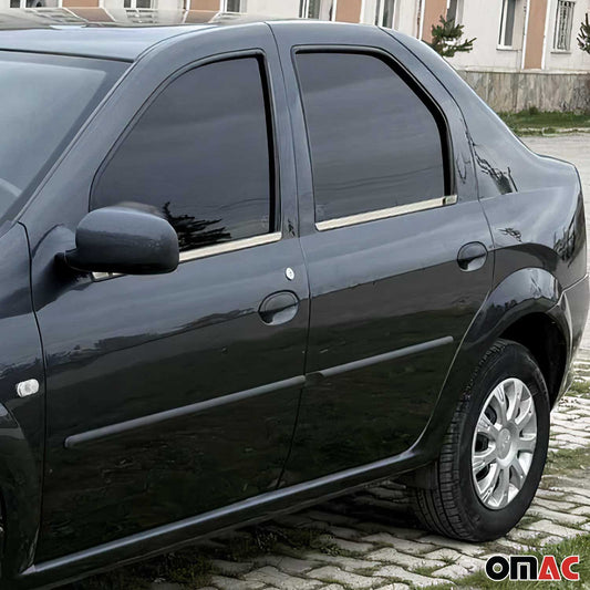 Listwy wykończeniowe okien do Dacii Logan 2008-2013, stal nierdzewna chrom, 4 sztuki