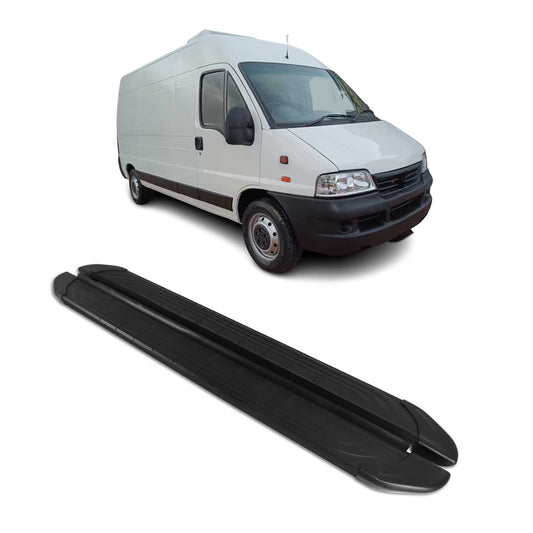 Trittbretter Seitenschweller für Fiat Ducato 2006-2025 L2 Aluminium Schwarz 2tlg