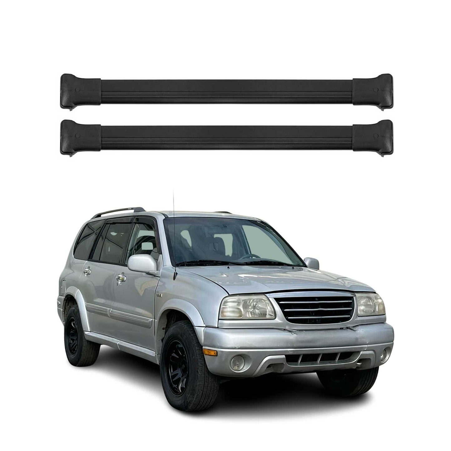 Portbagaj de plafon pentru Suzuki Grand Vitara mk1 1998-2005 75kg aluminiu negru 2x