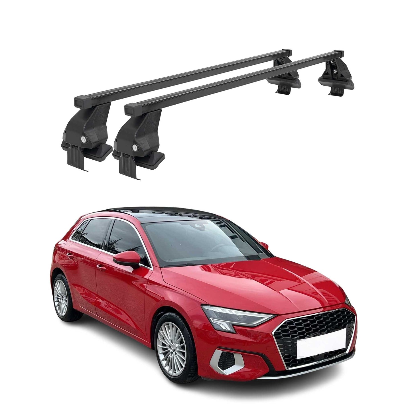 Menabo Dachträger Grundtäger für Audi A3 Sportback 8Y 2020-2025 50kg Schwarz 2x