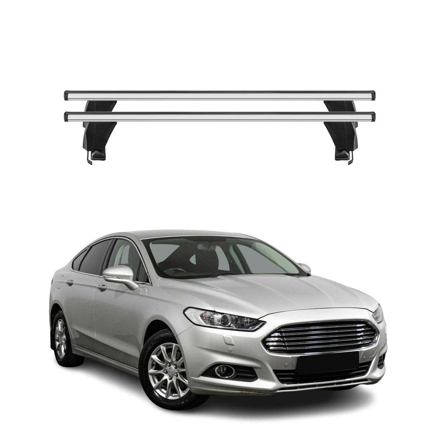 Menabo Dachträger für Ford Mondeo Stufenheck Liftback 2014-2022 50kg Alu Grau 2x