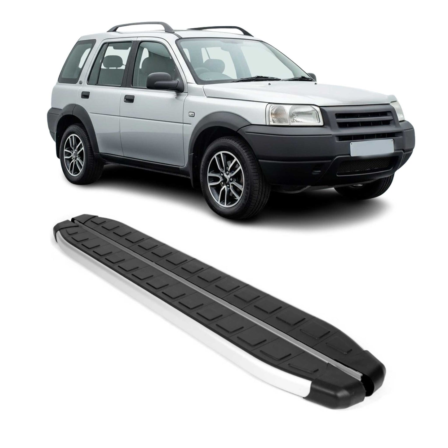 Praguri laterale/scaune pentru Land Rover Freelander LN 1998-2007, aluminiu, negru