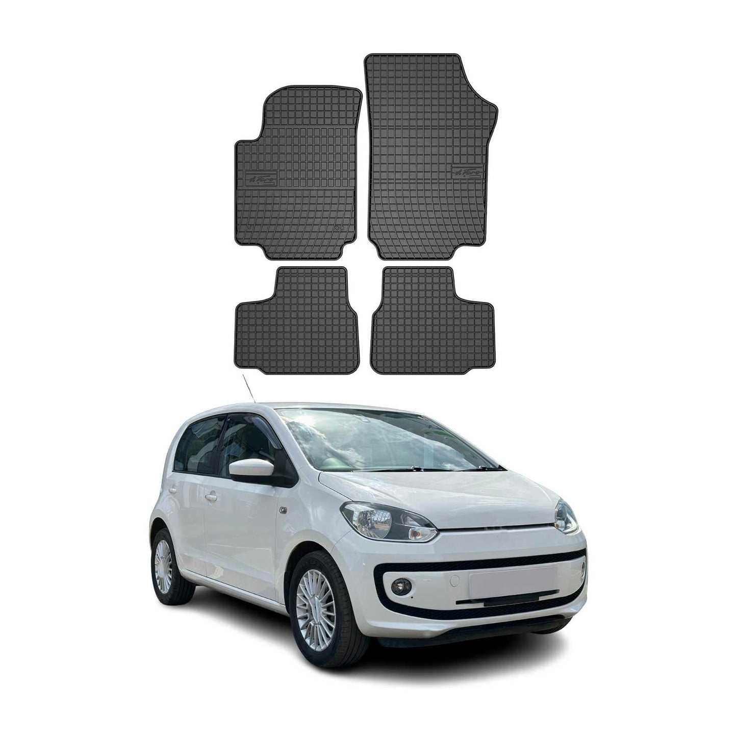 Covorașe de cauciuc VW Up 2011-2025, negre, 4 buc.