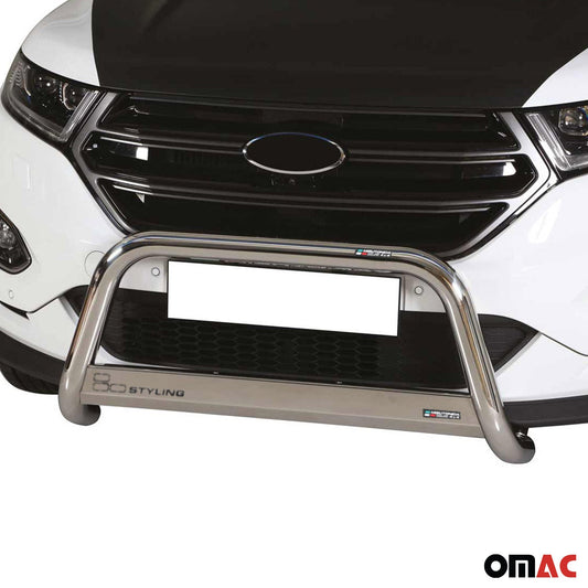Bară de protecție/buton față pentru Ford Edge 2014-2018, ø63mm, oțel, argintiu, protecție