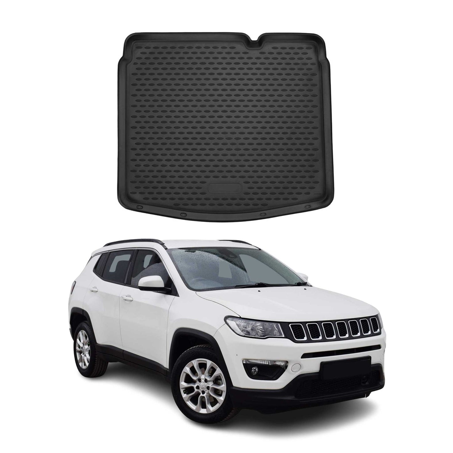 Covoraș portbagaj/tapițerie portbagaj pentru Jeep Compass 2016-2021, cauciuc TPE, negru
