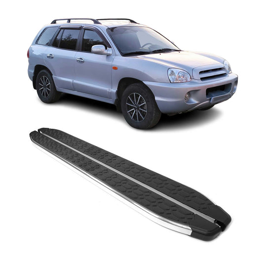 Trittbretter Seitenschweller für Hyundai Santa Fe 2006-2012 Stahl Schwarz Grau