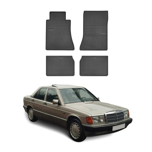 OMAC Gummi Fußmatten für Mercedes W124 1984-1997 Automatten Gummi Schwarz 4tlg