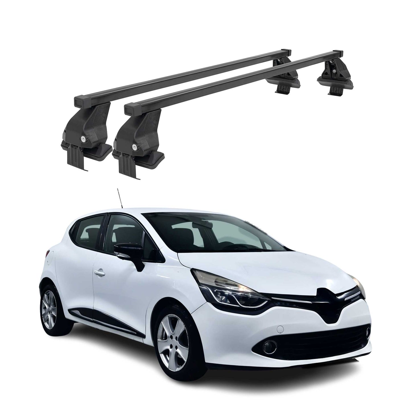 Menabo Dachträger Grundtäger für Renault Clio mk4 2012-2019 50kg Stahl Schwarz