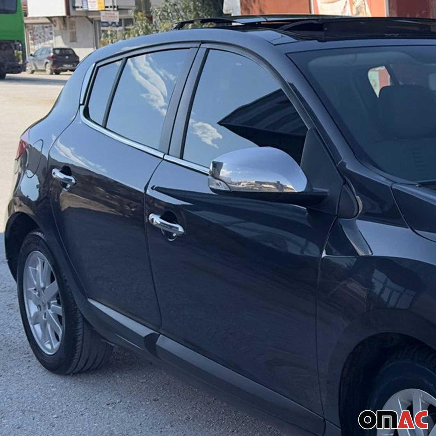 Benzi decorative pentru geamuri Renault Megane 2008-2016, oțel inoxidabil cromat, 6 bucăți