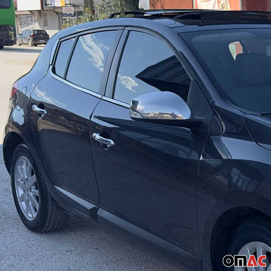 Benzi decorative pentru geamuri Renault Megane 2008-2016, oțel inoxidabil cromat, 6 bucăți