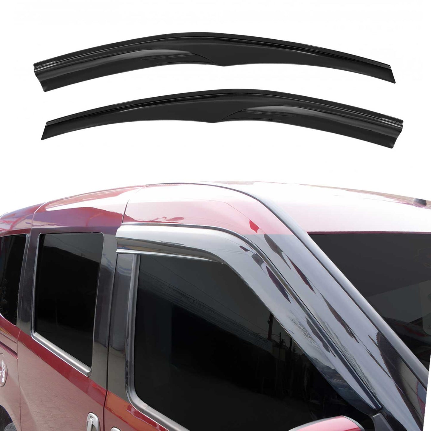 2x Windabweiser Regenabweiser für Ford Tourneo Courier 2014-2023 Acryl Schwarz