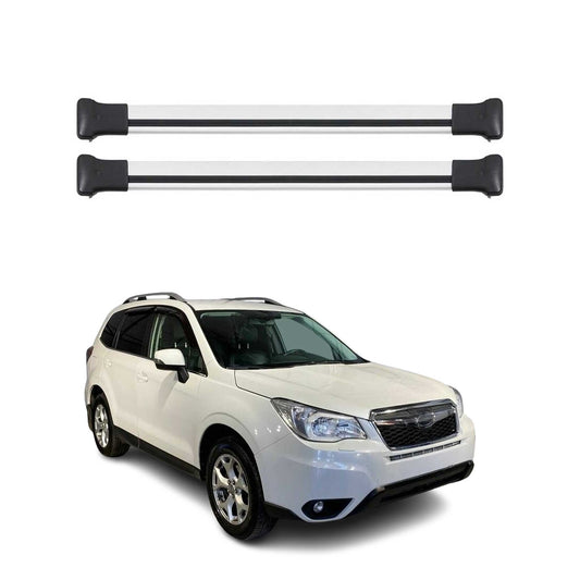Portbagaj de plafon pentru Subaru Forester mk4 2013-2018 75kg gri aluminiu 2 buc