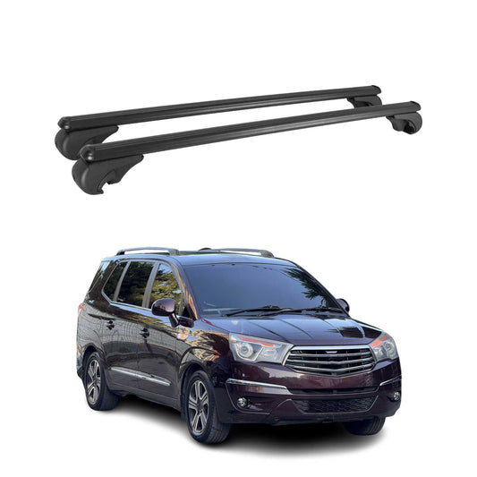 Portbagaj de plafon pentru Ssangyong Rodius 2013-2019, portbagaj de bază din aluminiu, negru