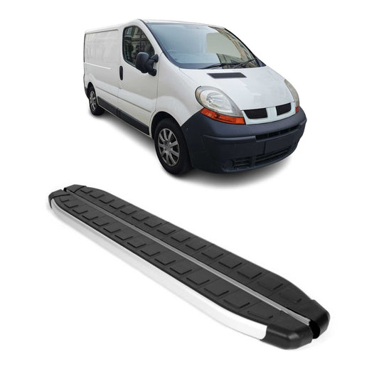 Seitenbretter Trittbretter für Opel Vivaro 2001-2014 L1 Kurzer Alu Schwarz