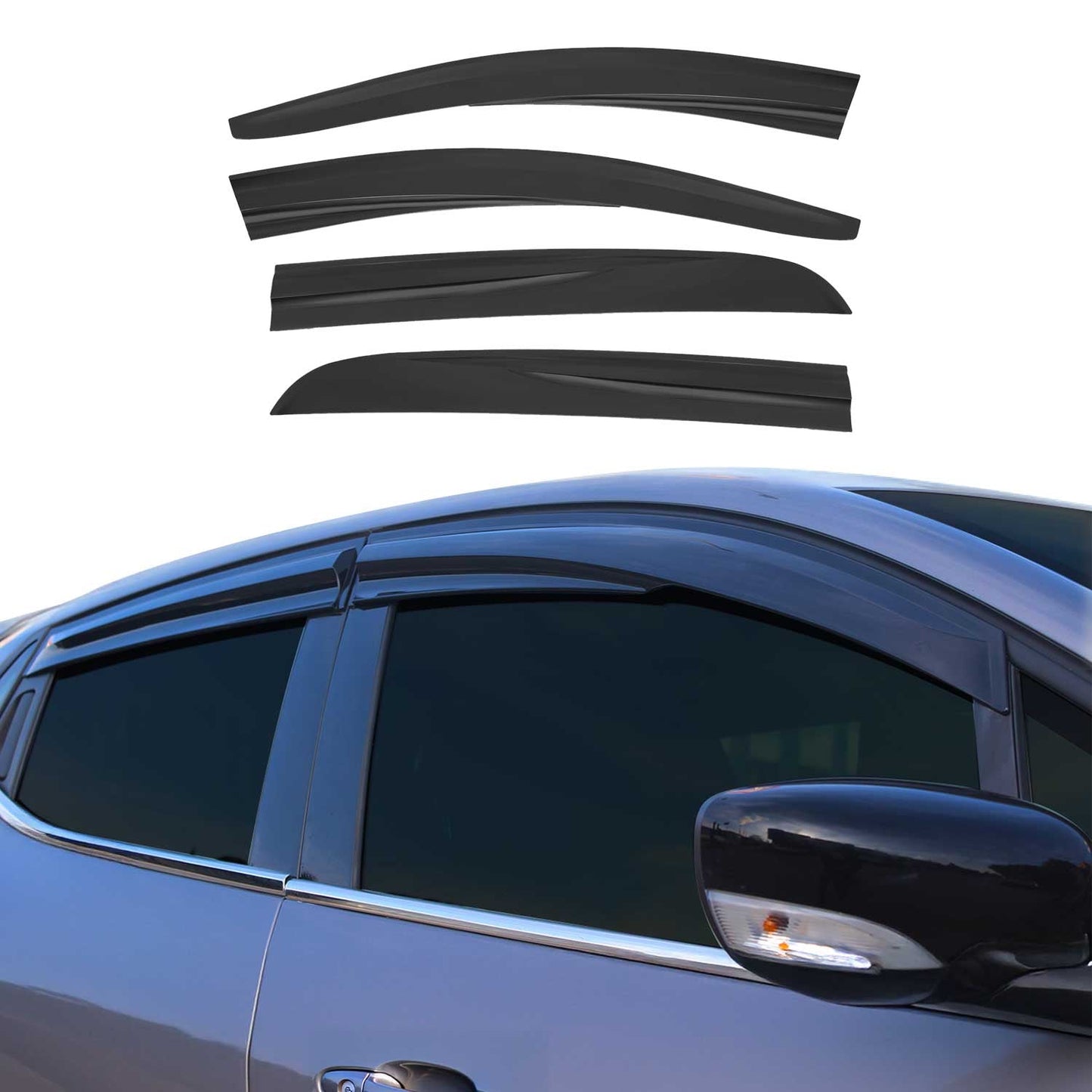 4x Deflectoare de vânt Deflectoare de ploaie pentru Opel Corsa D Hatchback 2006-2015 Acril Închis la culoare