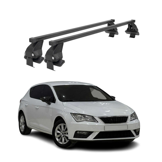 Menabo Dachträger Grundtäger für Seat Leon mk3 2012-2020 50kg Stahl Schwarz 2x