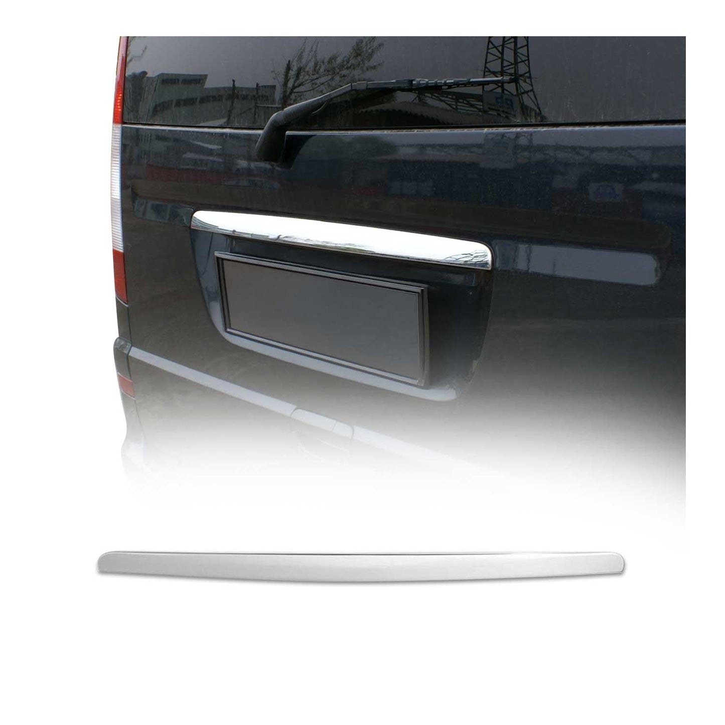 Bandă decorativă portbagaj, benzi decorative spate pentru Mercedes Vito W639 2003-2014, oțel inoxidabil cromat