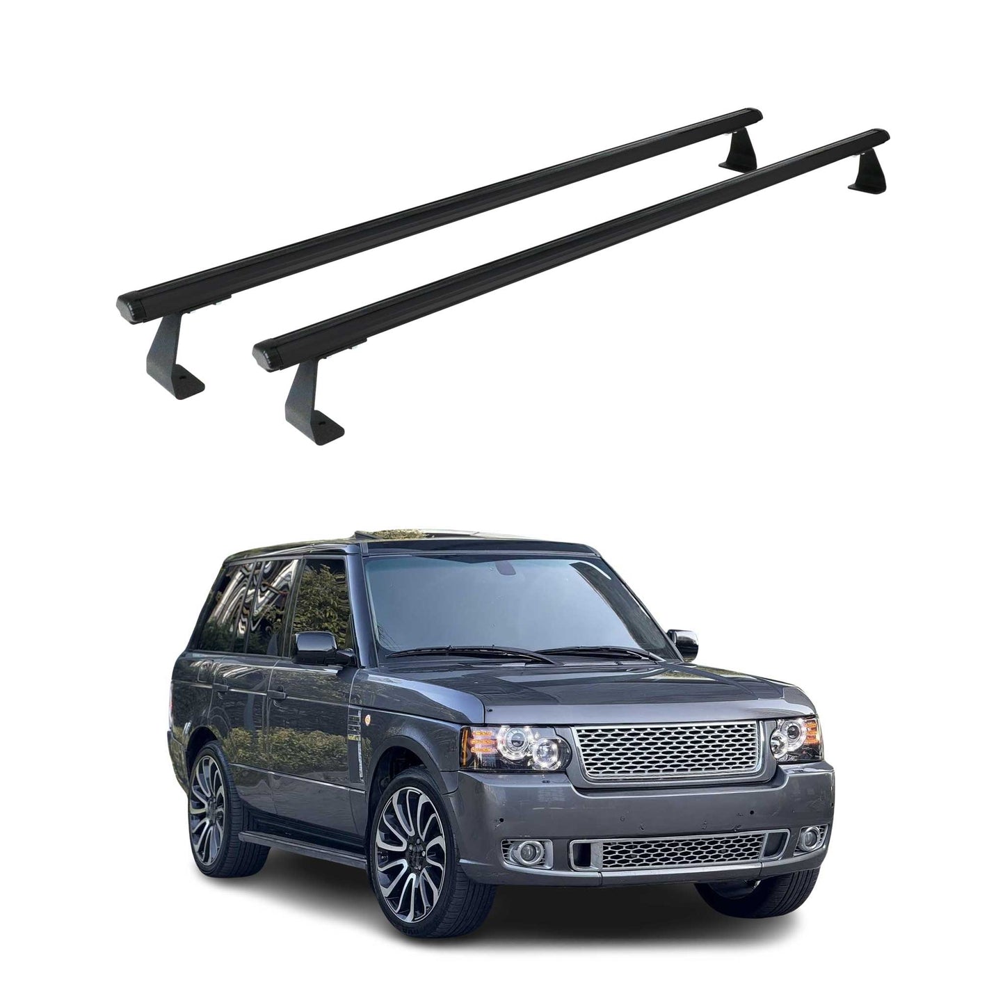 Portbagaj de plafon pentru Range Rover Vogue L322 2002-2012 75kg Alu Negru 2x