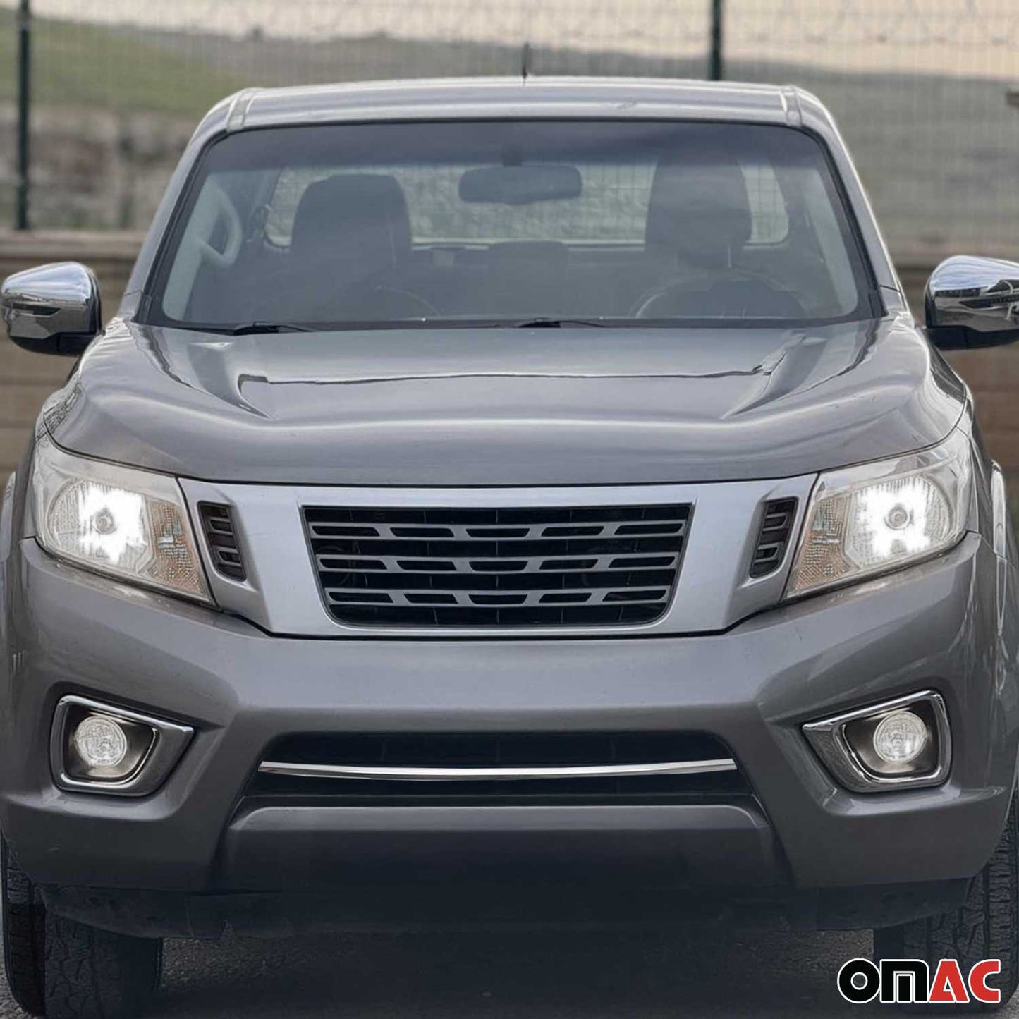 Benzi decorative grilă auto pentru Nissan Navara 2016-2020, oțel inoxidabil, argintiu