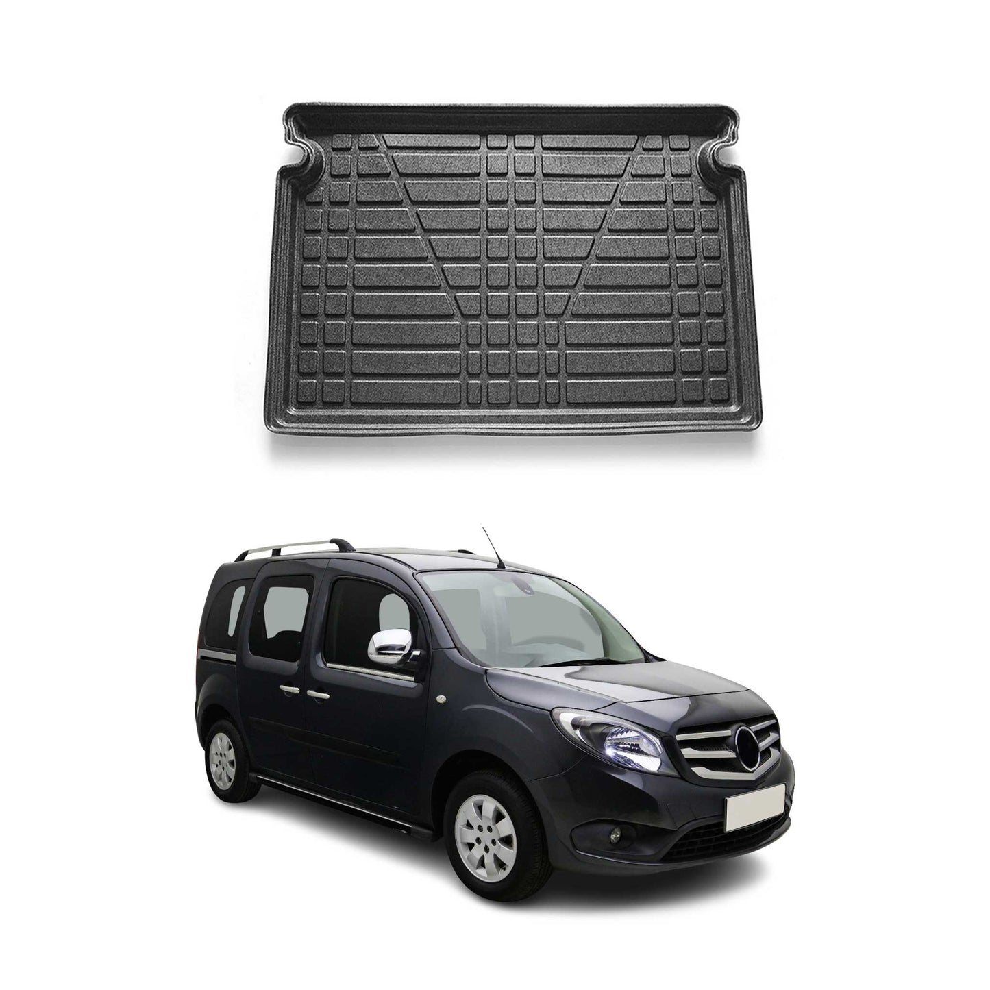 Kofferraumwanne Laderaumwanne für Mercedes Citan 2013-2021 Gummi TPE Schwarz
