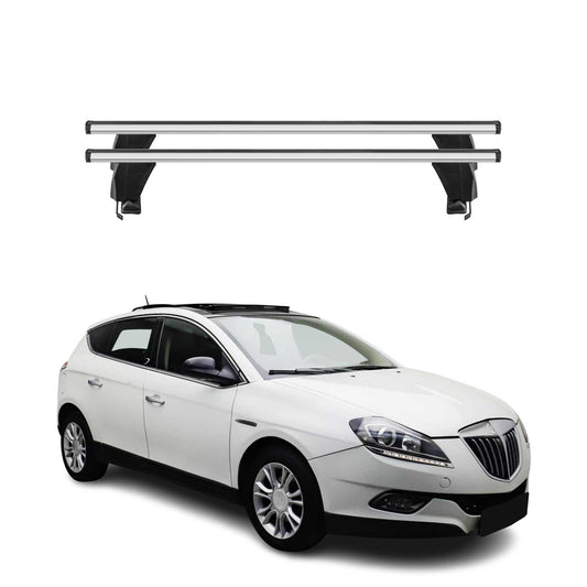 Menabo Dachträger Grundtäger für Lancia Delta 2008-2014 50kg Alu Silber 2 tlg