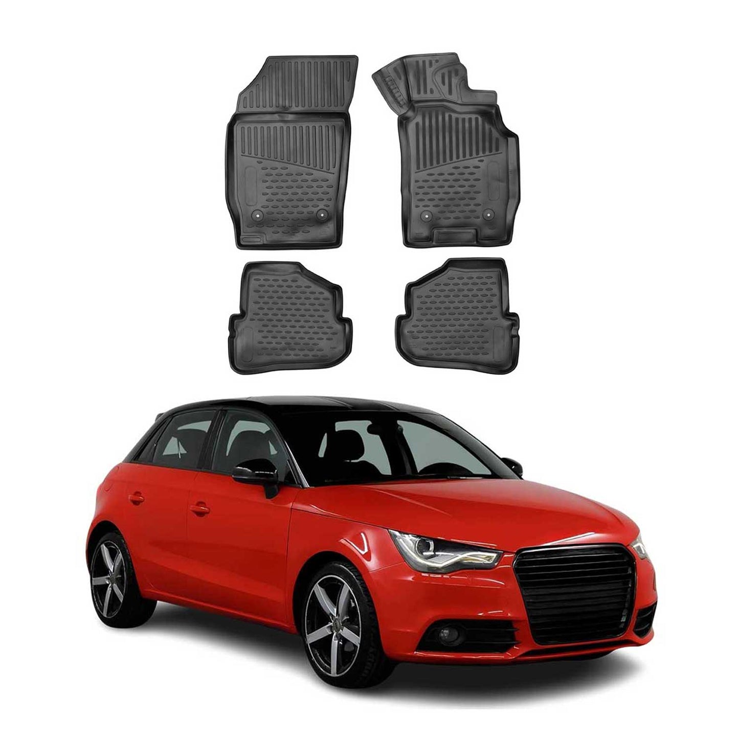 2010-2018 Audi A1 A1 Sportback 8X Fußmatten TPE Schwarz 4 tlg