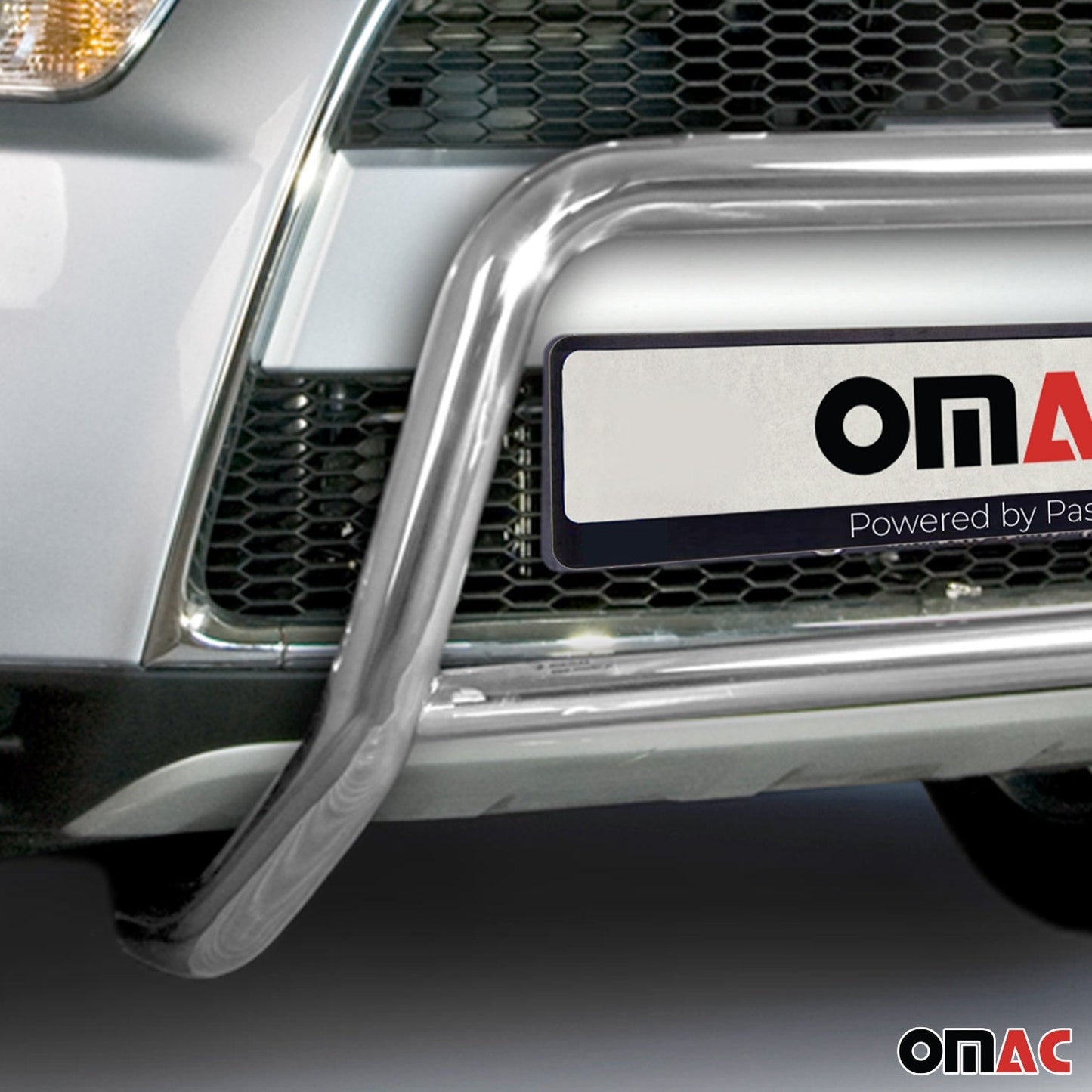 Bară de protecție/buton față pentru Mitsubishi Outlander 2010-2012, omologată ABE, oțel, argintiu