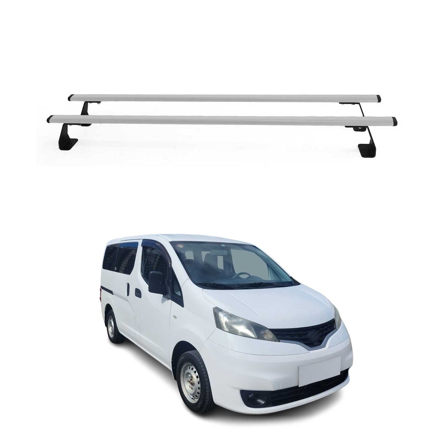 Portbagaj de plafon pentru Nissan NV200 2009-2021 75kg oțel argintiu 2 buc