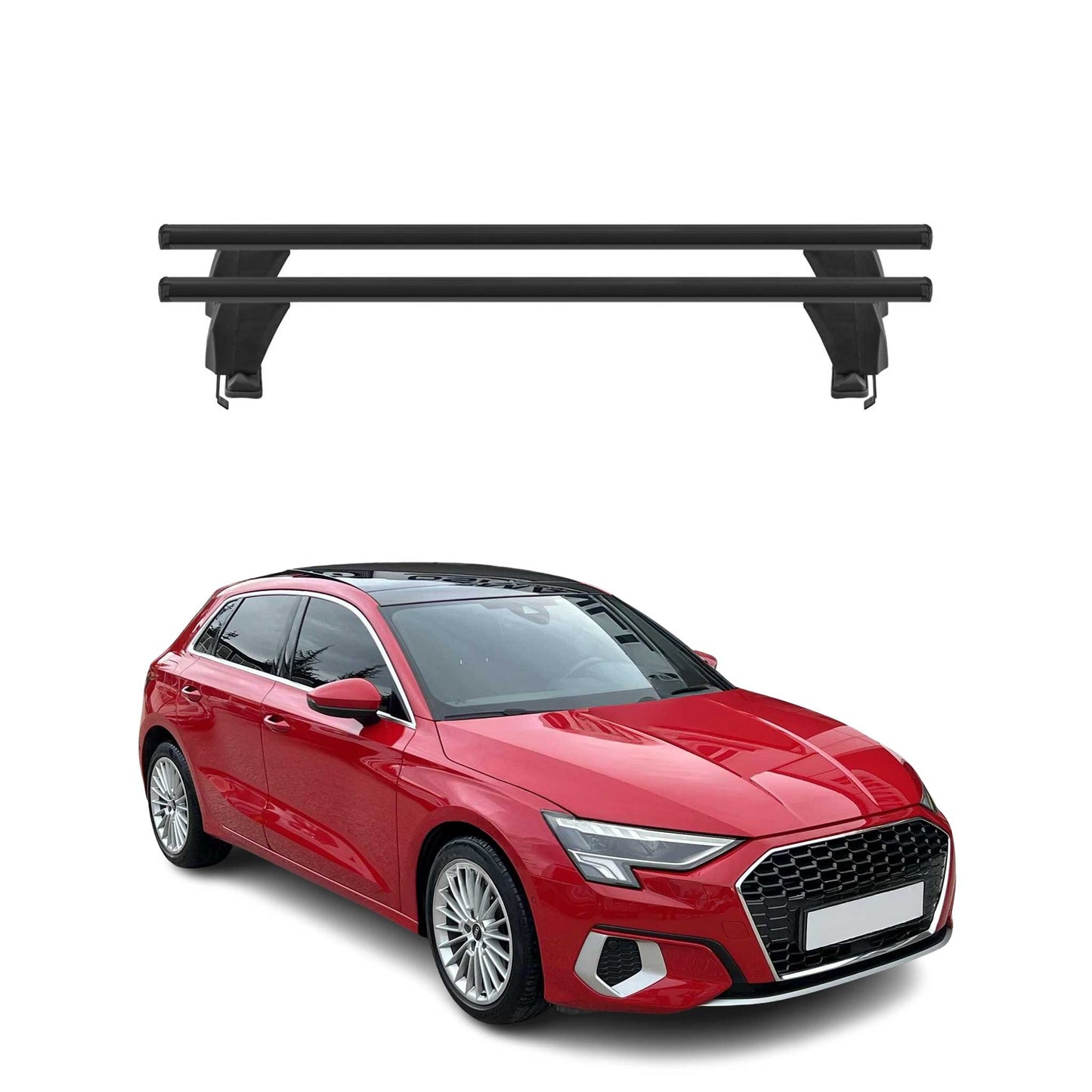 Menabo Dachträger Grundtäger für Audi A3 Sportback 8Y 2020-2025 50kg Alu Schwarz