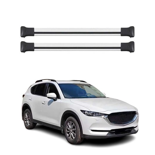 Portbagaj de plafon pentru Mazda CX-5 2017-2025 75kg aluminiu argintiu 2 buc
