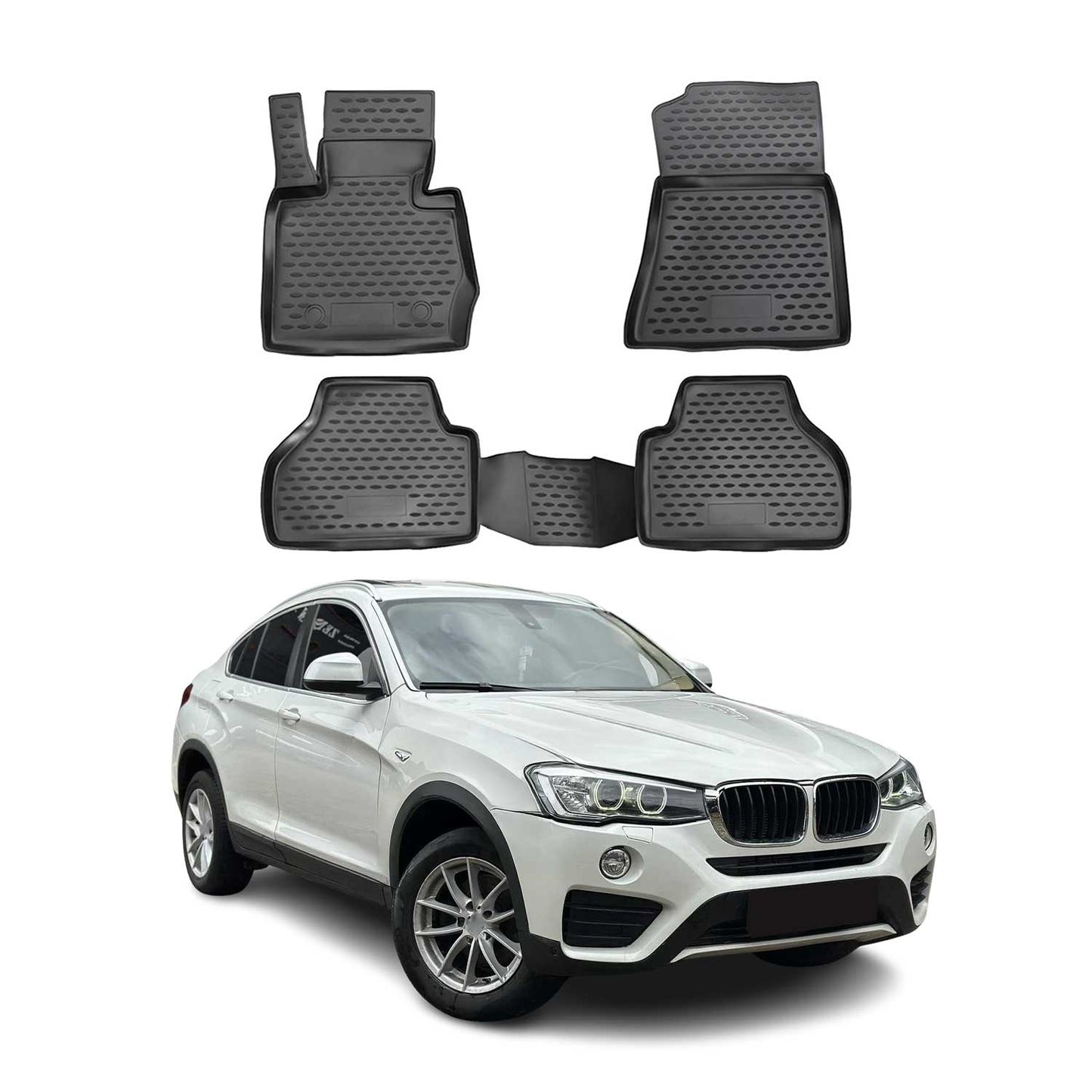 Covorașe auto TPE negre pentru BMW X4 F26 2014-2018, 4 buc.