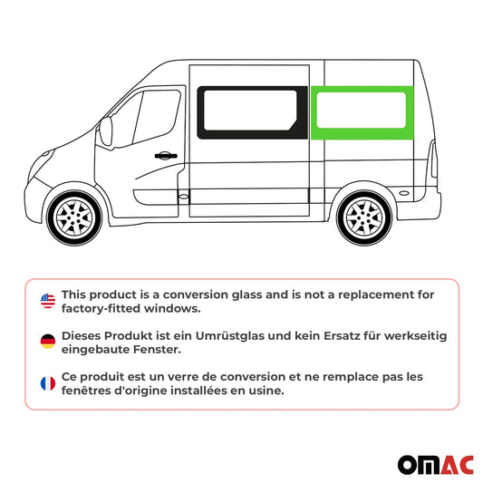 Geam lateral glisant pentru Opel Movano 2010–2021 Spate Stânga L2