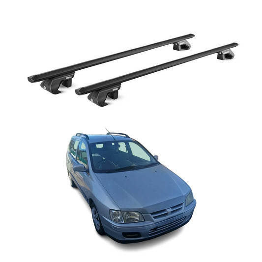 Dachträger für Mitsubishi Space Star mk1 1999-2002 Pre-FL 90kg Alu ABE Schwarz