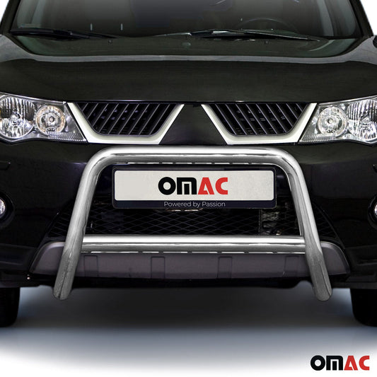 Bară de protecție/buton față pentru Mitsubishi Outlander 2007-2010, omologată ABE, oțel, argintiu