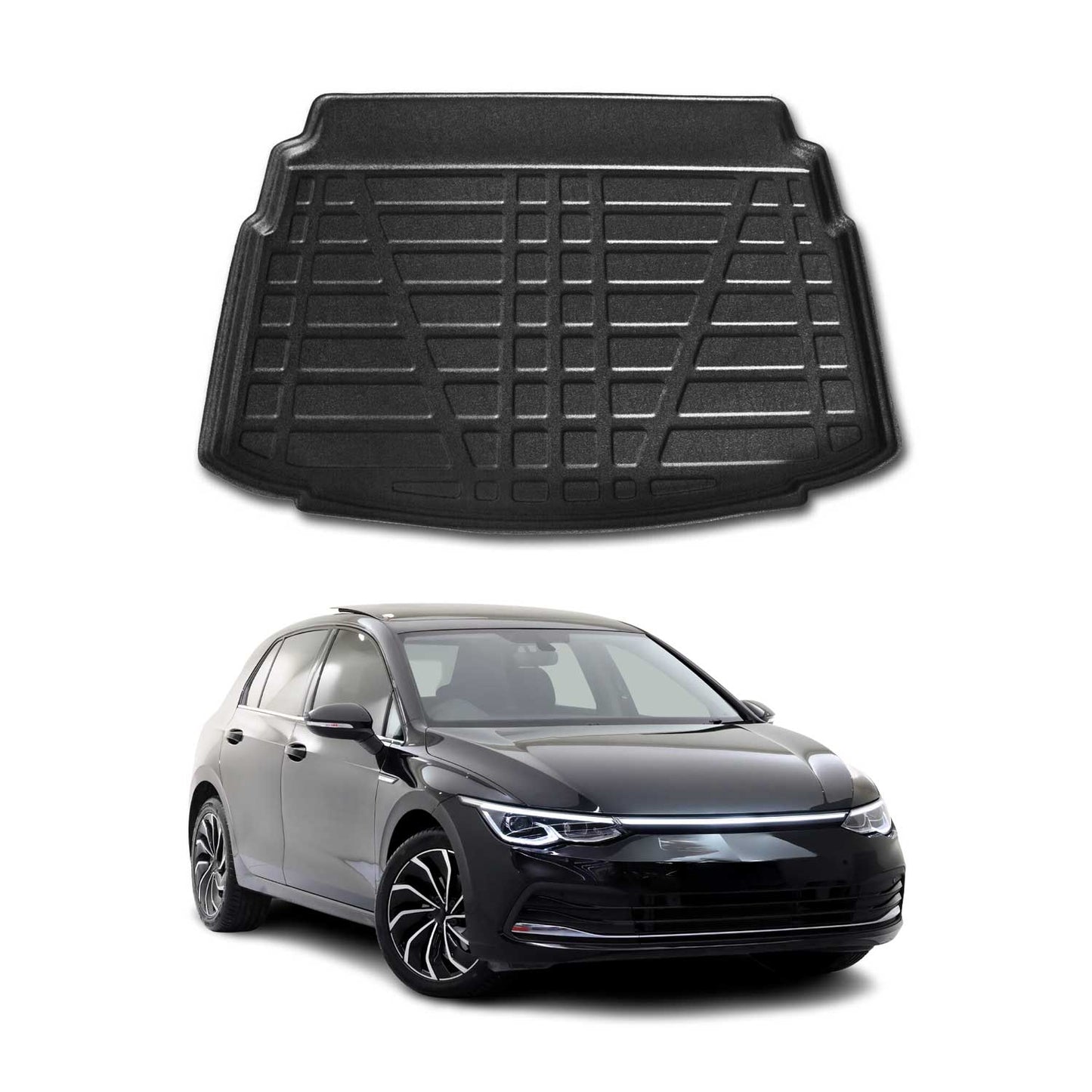 Protecție portbagaj/căptușeală bagaje pentru VW Golf 2019-2025, cauciuc inferior TPE negru