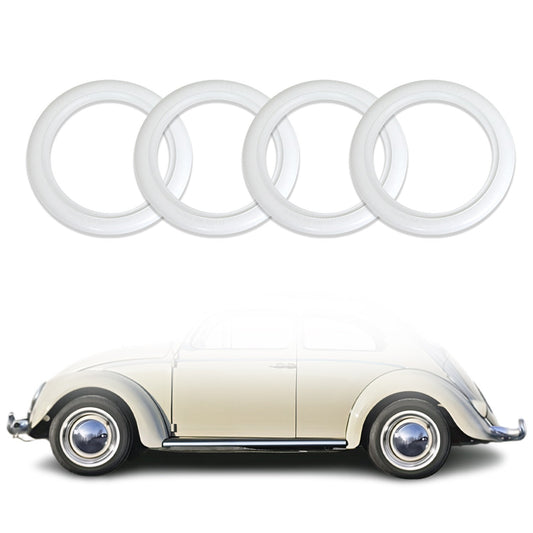 4x Weißwandringe Weißwandreifen 13 Zoll weiß Gummi Auto Tuning