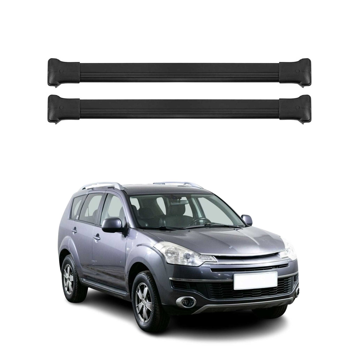 Dachträger Grundtäger für Citroen C-Crosser 2007-2012 75kg Alu Schwarz 2tlg