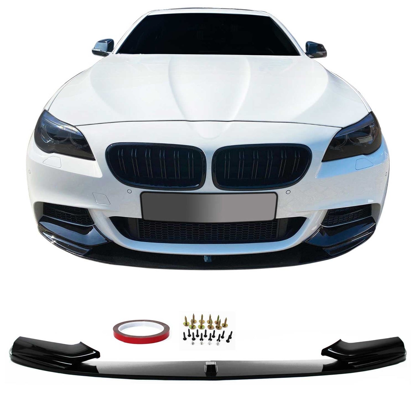 Przedni spoiler JOM do BMW serii 5 F10 Sedan F11 Touring, połysk czarny