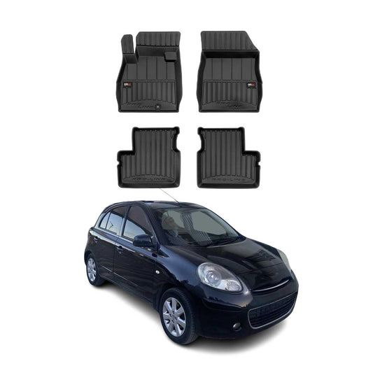 2010-2016 Nissan Micra K13 Fußmatten TPE Schwarz 4 tlg