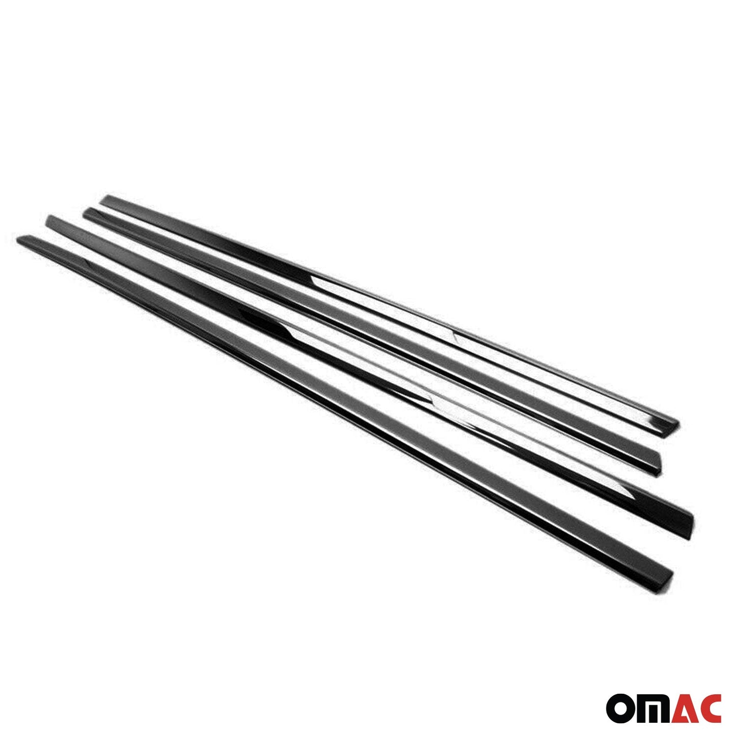 Ornamente/ramă geam pentru Fiat Tipo 2015-2025, oțel inoxidabil, finisaj lucios închis, 4x