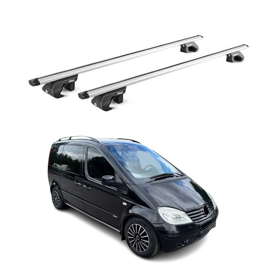 Portbagaj de plafon pentru Mercedes Vaneo W414 2002-2005 5 uși 90kg aluminiu ABE argintiu